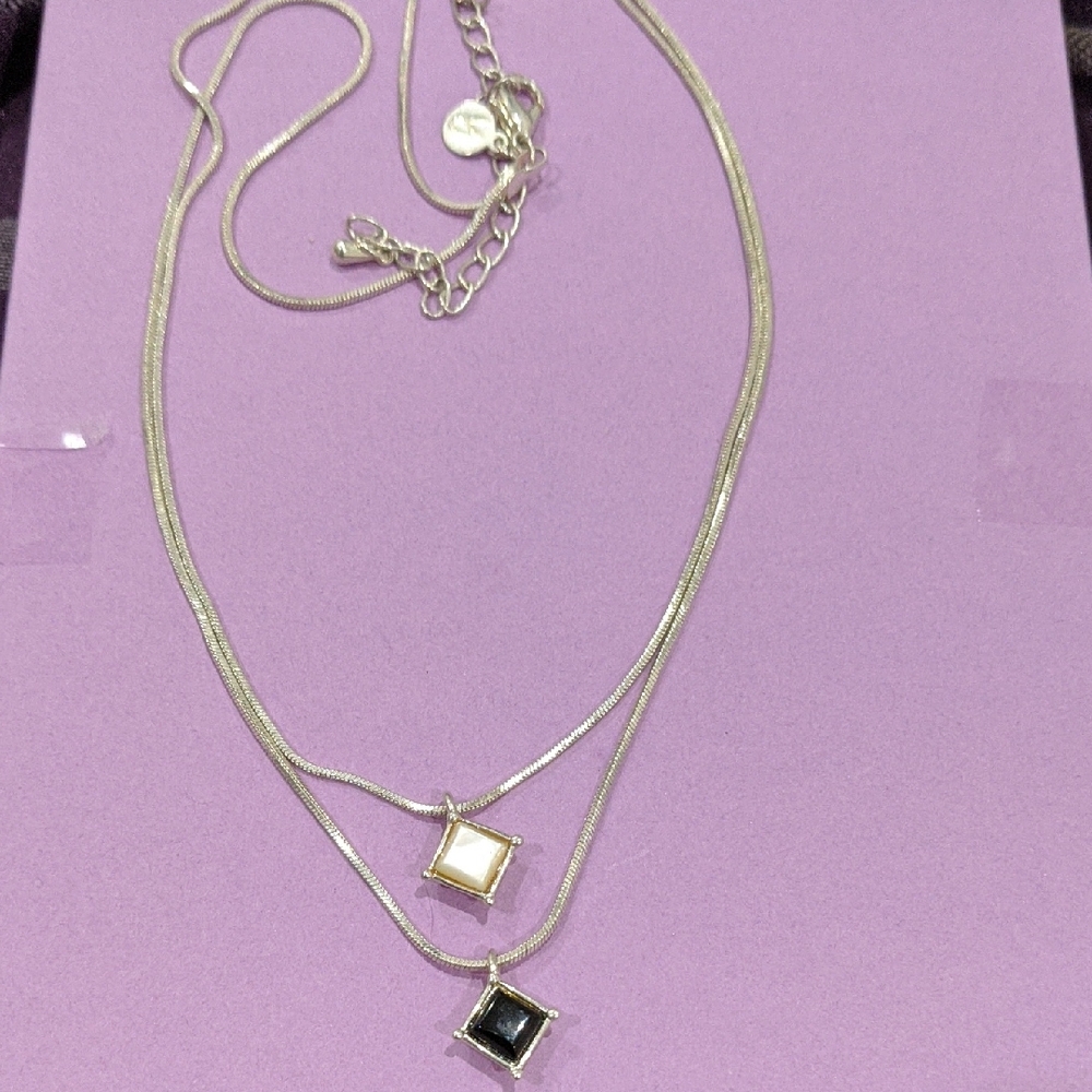 Elegant Silver and Black Necklace